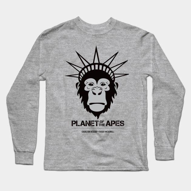 Planet of the Apes - Alternative Movie Poster Long Sleeve T-Shirt by MoviePosterBoy